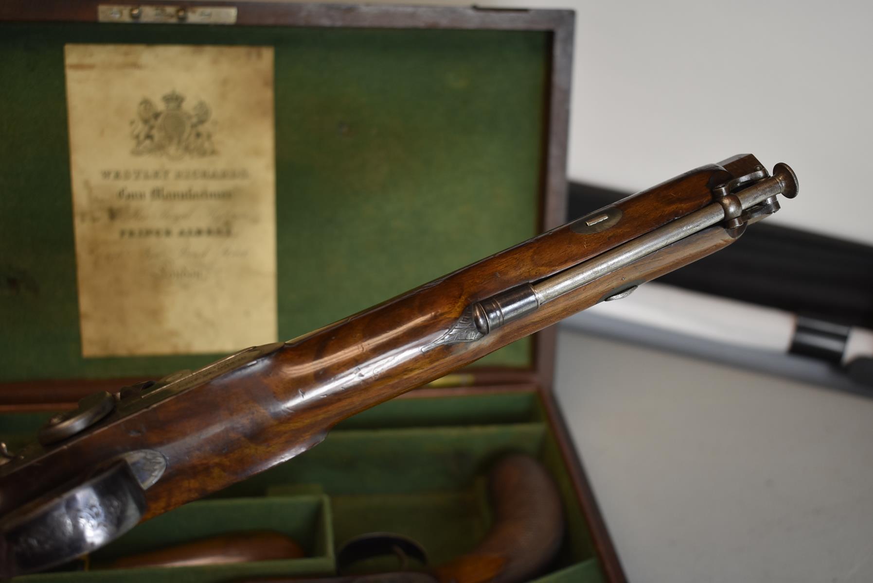 A GOOD CASED PAIR OF .600 CALIBRE PERCUSSION OFFICER'S PISTOLS BY WESTLEY RICHARDS, 9inch sighted - Image 11 of 29