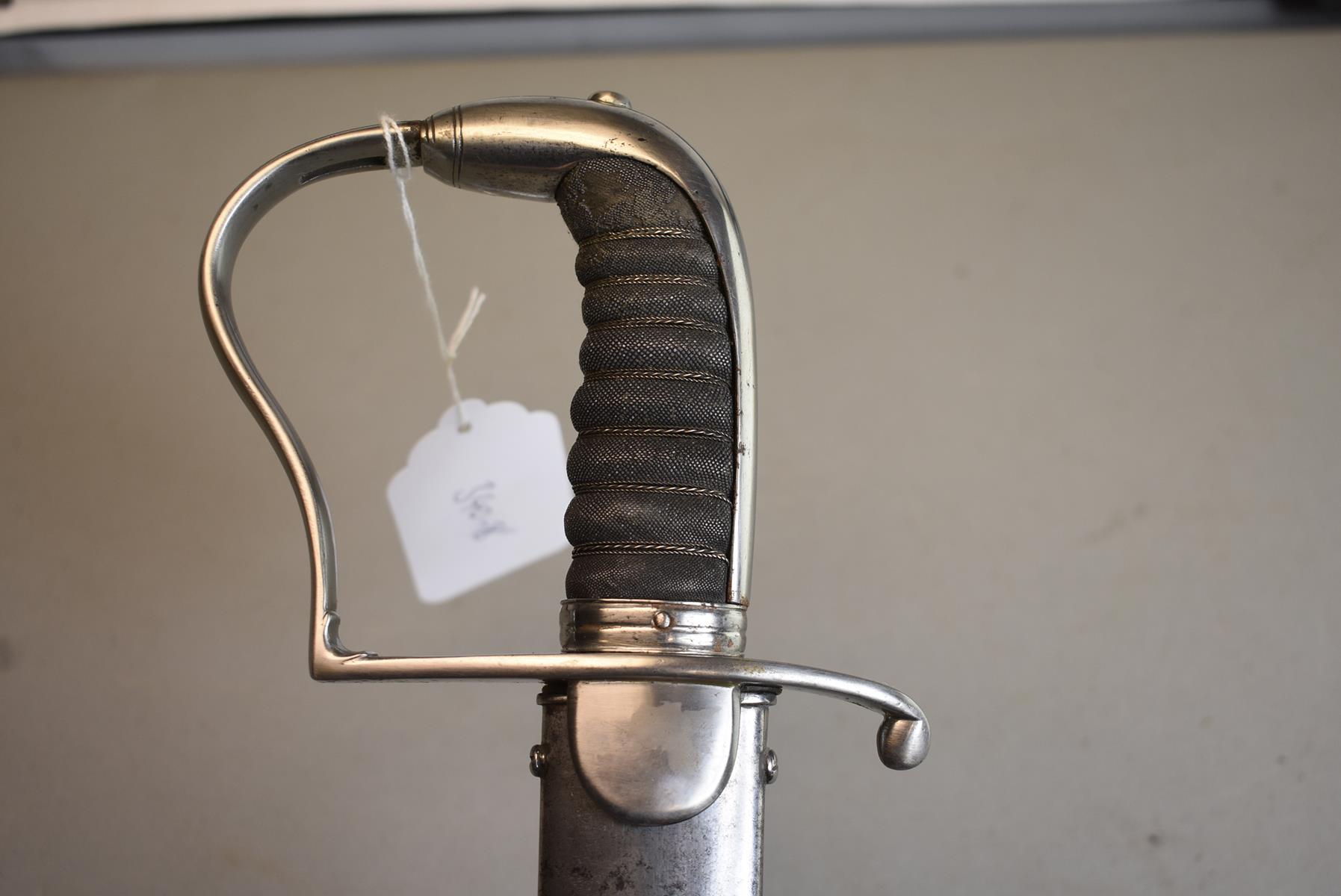 A GOOD 1796 PATTERN LIGHT CAVALRY OFFICER'S SABRE OR SWORD, 75.25cm clean curved clipped back - Image 10 of 14