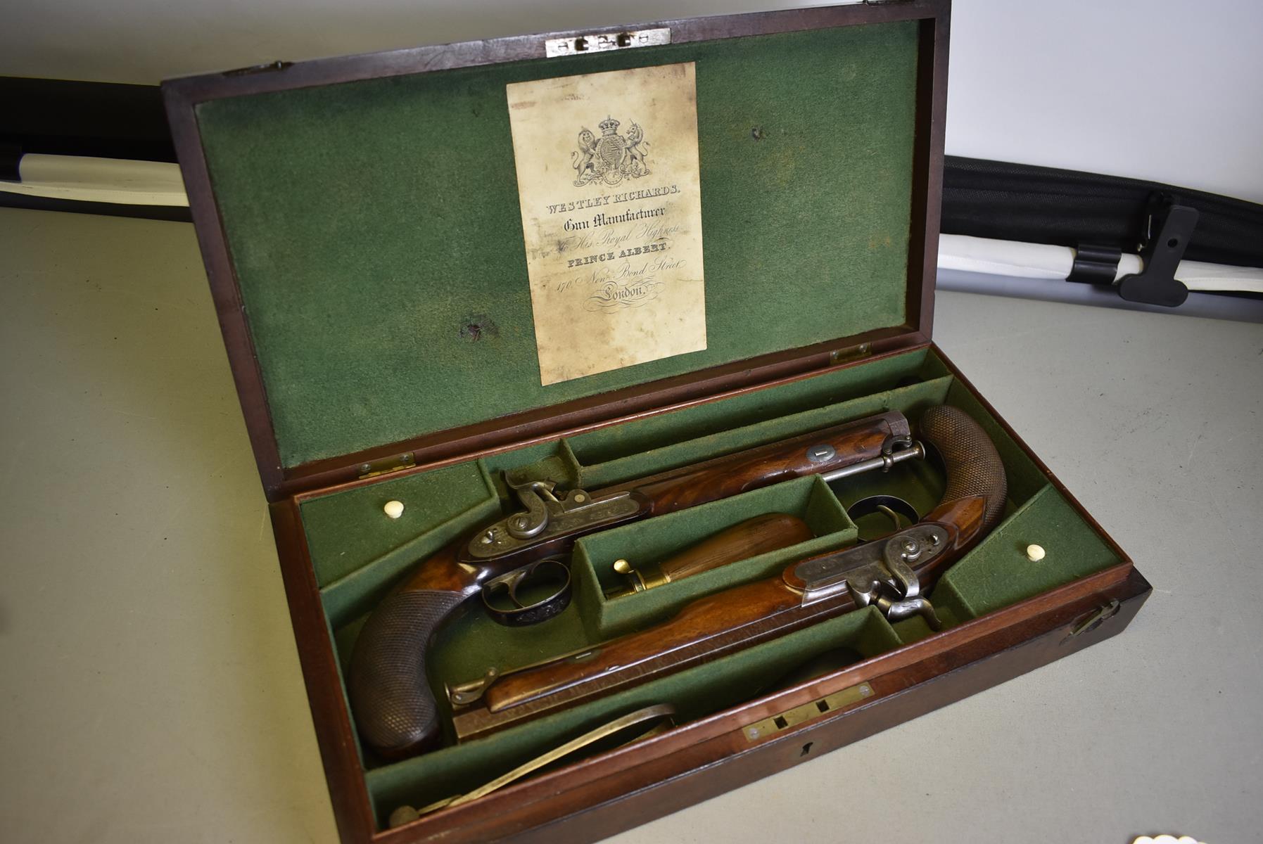 A GOOD CASED PAIR OF .600 CALIBRE PERCUSSION OFFICER'S PISTOLS BY WESTLEY RICHARDS, 9inch sighted - Image 6 of 29