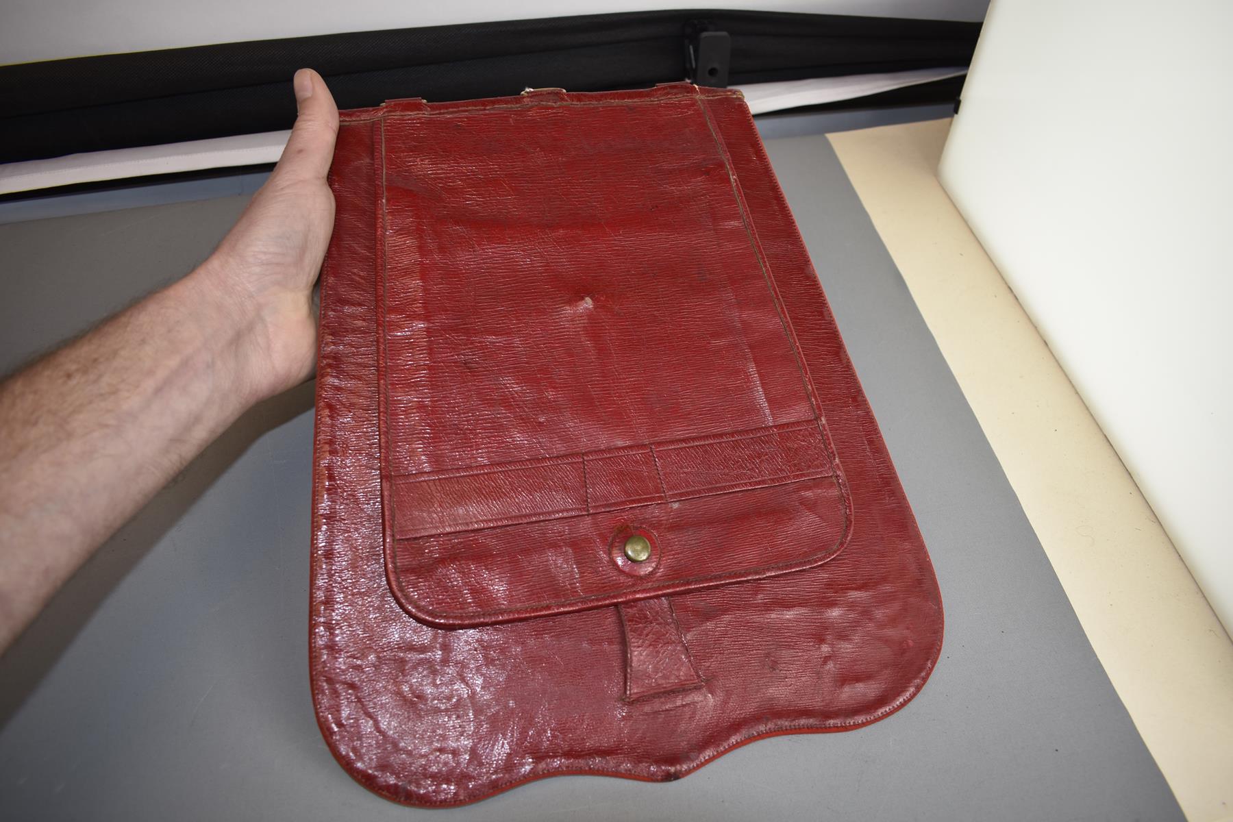 A FINE LARGE SIZE WILLIAM IV 15TH KING'S HUSSARS OFFICER'S SABRETACHE, the red felt flap with - Image 8 of 10
