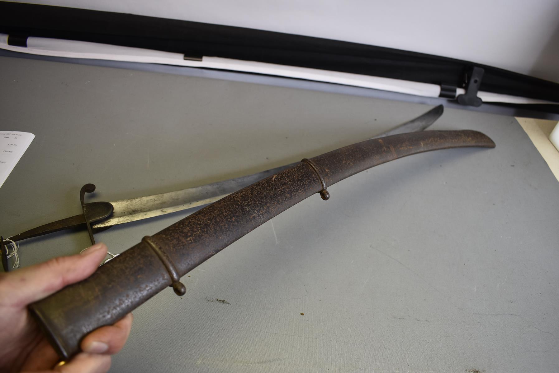 A 1796 PATTERN LIGHT CAVALRY OFFICER'S SABRE OR SWORD, 75.5cm blade, regulation steel stirrup - Image 8 of 8