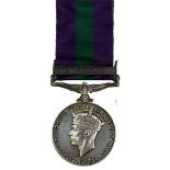 A GENERAL SERVICE MEDAL, MALAYA bar S/14194583 CPL. L.A.P. MC DERMOTT RASC.