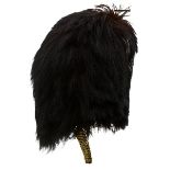 AN OFFICER'S BEARSKIN, of characteristic form, the wicker and cane body with black fur outer,
