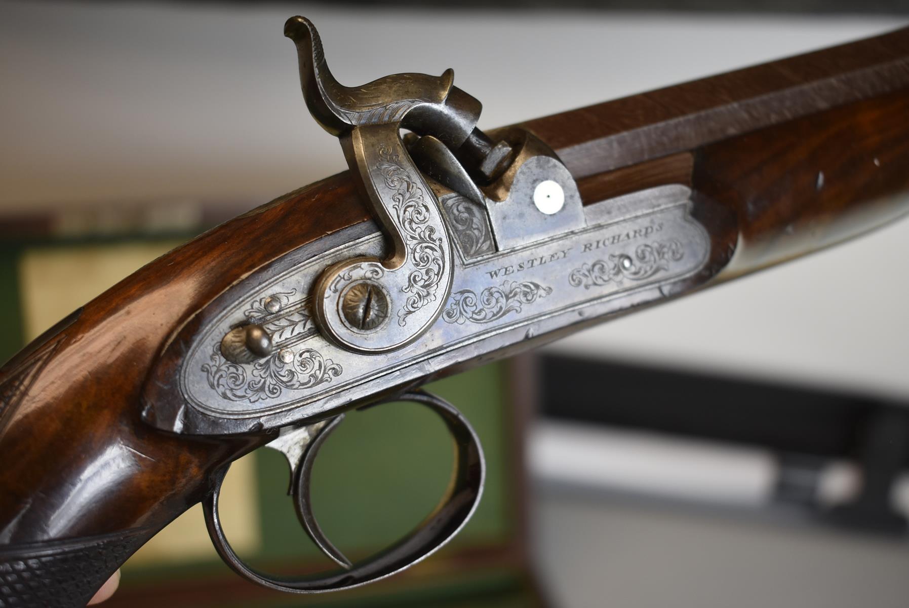 A GOOD CASED PAIR OF .600 CALIBRE PERCUSSION OFFICER'S PISTOLS BY WESTLEY RICHARDS, 9inch sighted - Image 9 of 29