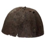 THE PROPERTY OF A GENTLEMAN: A MID 16TH CENTURY GERMAN OR POLISH HELMET, the single piece heavy