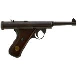 AN ANTIQUE HAENEL MODEL 28 AIR PISTOL, 4.25inch sighted barrel , stamped with the manufacturer's