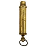 A BRASS NIPPLE CHARGER, the turned brass body with swivel suspender.