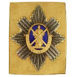 A 1ST OR ROYAL REGIMENT OF FOOT (ROYAL SCOTS) OFFICER'S SHOULDER BELT PLATE, the stippled plate with