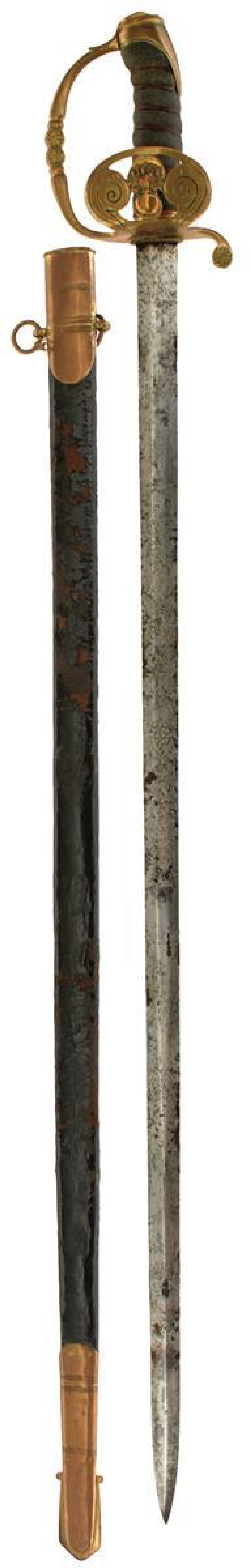 AN HONOURABLE ARTILLERY COMPANY OFFICER'S SWORD, 78.5cm flattened diamond section blade by Moore &