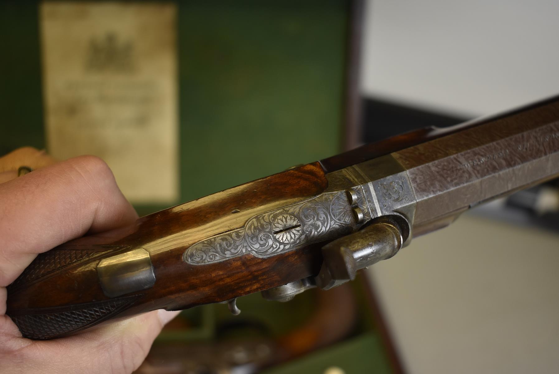 A GOOD CASED PAIR OF .600 CALIBRE PERCUSSION OFFICER'S PISTOLS BY WESTLEY RICHARDS, 9inch sighted - Image 14 of 29