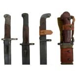 A PORTUGUESE MODEL 1904 BAYONET, together with another similar, larger, probably Czech, together