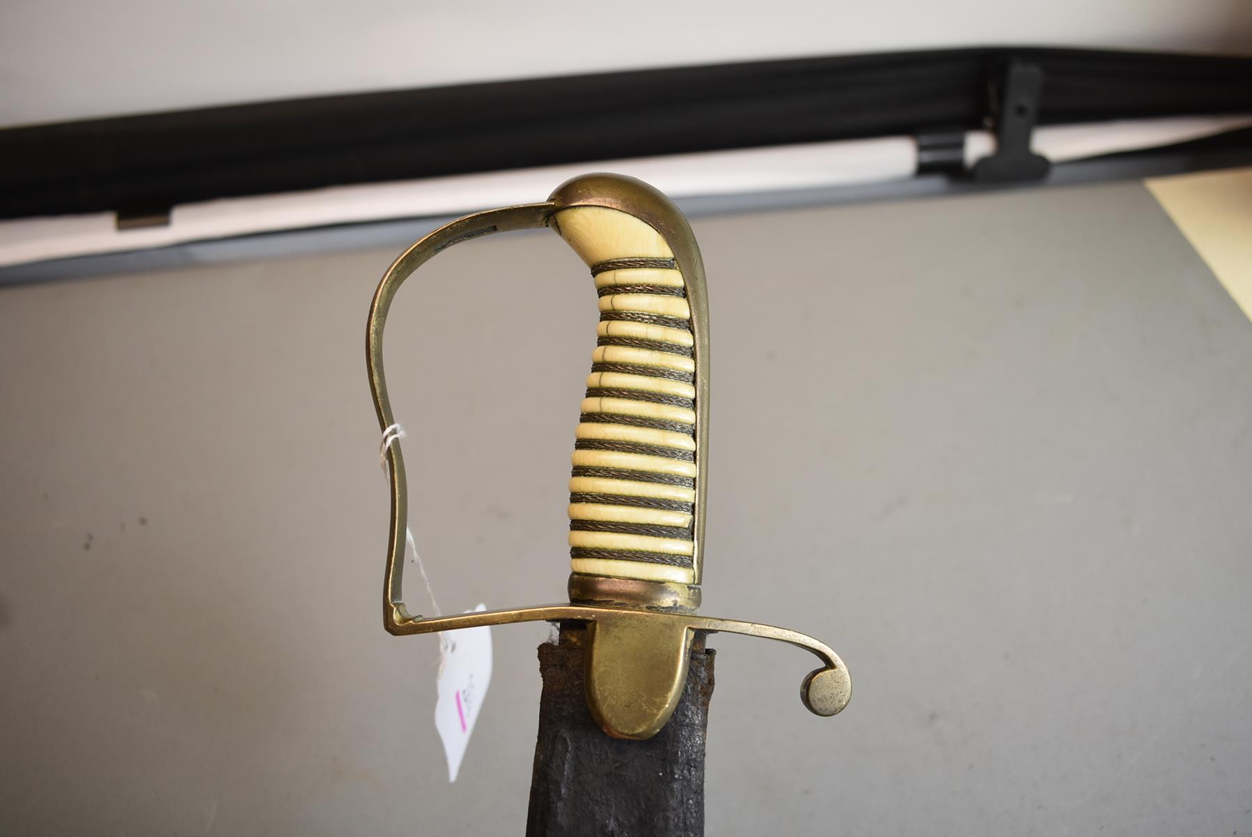 A GEORGIAN OFFICER'S SABRE, 77.5cm curved blade decorated with scrolling foliage, stands of arms, - Image 11 of 15