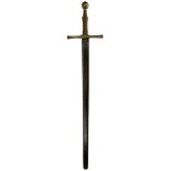 A VICTORIAN COPY OF A 17TH CENTURY GERMAN EXECUTIONER'S SWORD, 89.5cm broadsword blade with
