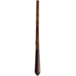 A 19TH CENTURY SOLOMON ISLANDS PADDLE CLUB, 115cm flattened ovoid haft with leaf-shaped terminal