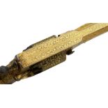 A 120-BORE FIVE-SHOT PERCUSSION FOURTH MODEL GOLD KOFTGARI TRANTER RETAILED BY GARDEN, 3.5inch