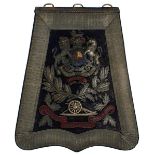 A VICTORIAN FOURTH LANCASHIRE ARTILLERY VOLUNTEERS OFFICER'S SABRETACHE, the black leather and cloth