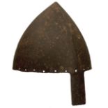 THE PROPERTY OF A GENTLEMAN: A 12TH CENTURY NORMAN NASAL BAR HELMET, the single piece skull drawn up