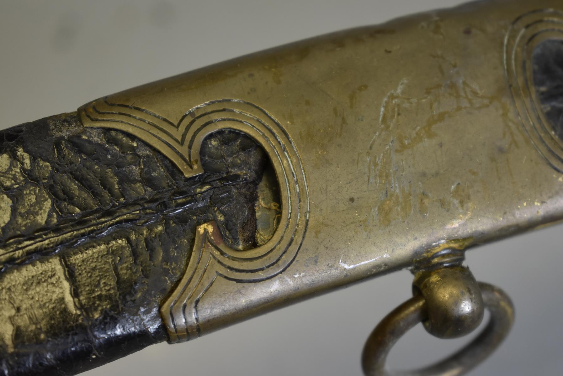AN 1803 PATTERN INFANTRY OFFICER'S SABRE, 69cm sharply curved unfullered blade engraved with - Image 12 of 12