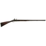 A 13-BORE FLINTLOCK SPORTING GUN BY J COLLINS, 35inch sighted two-stage barrel with gold lined touch