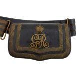 WITHDRAWN: A ROYAL VETERINARY CORPS SHOULDER BELT AND POUCH, the black patent leather belt with