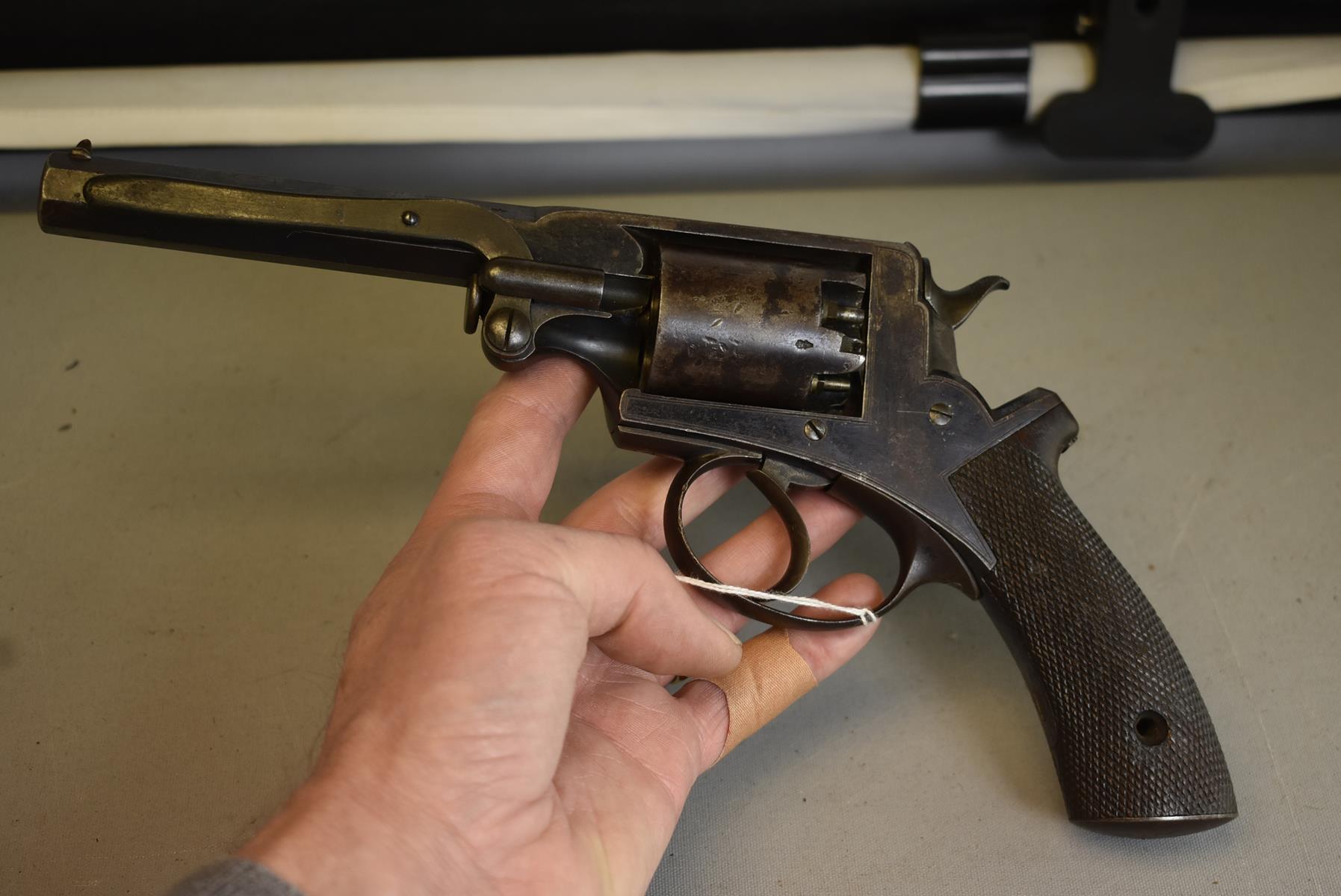 A SCARCE 54-BORE FIVE-SHOT PERCUSSION WAR DEPARTMENT MARKED BEAUMONT ADAMS REVOLVER, 5.75inch - Image 7 of 10