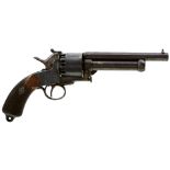 A RARE .42 CALIBRE PERCUSSION TEN-SHOT LEMAT TWIN BARRELLED REVOLVER, 6.75inch sighted octagonal