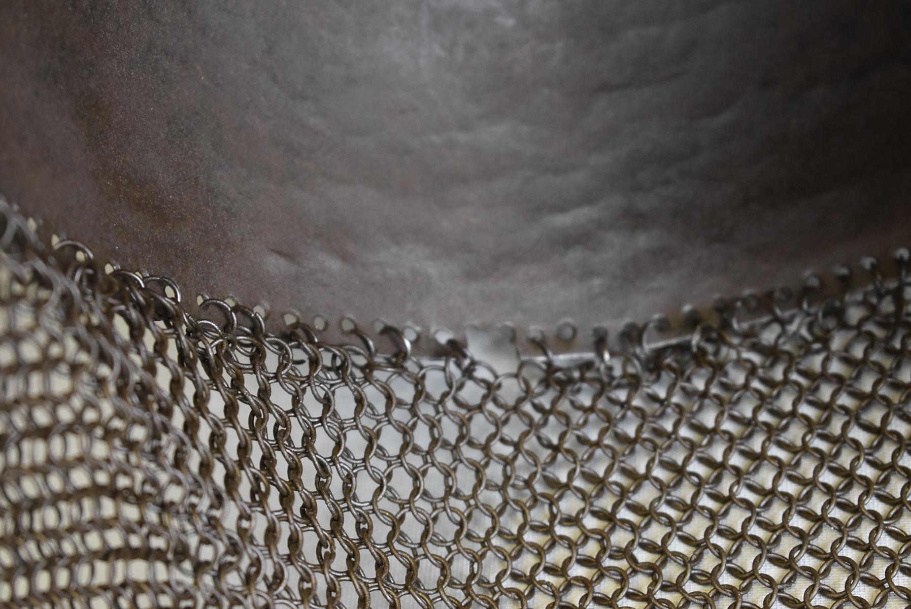 A LATE 18TH OR EARLY 19TH CENTURY INDO-PERSIAN KULAH KHUD OR HELMET, the bowl profusely chiselled - Image 7 of 9