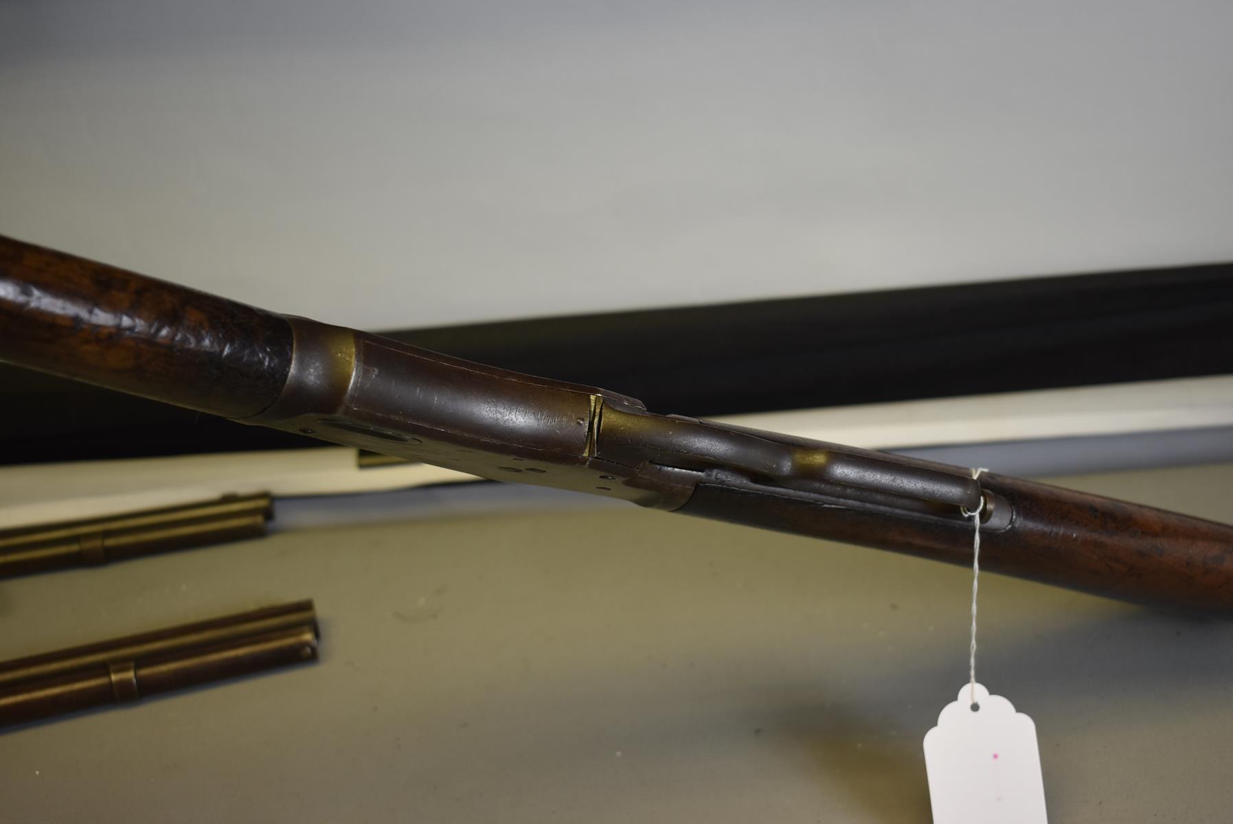 A RARE .40 OBSOLETE CALIBRE WHITNEY LEVER ACTION RIFLE, 28inch sighted barrel stamped with the - Image 8 of 11