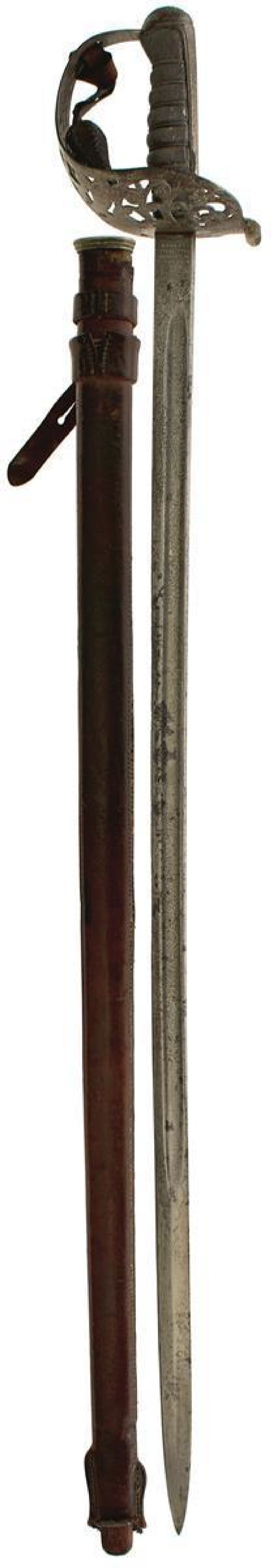 AN 1887 PATTERN HEAVY CAVALRY OFFICER'S UNDRESS SWORD TO THE 14TH HUSSARS, 86.5cm blade by
