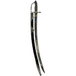 A 1788 PATTERN LIGHT CAVALRY OFFICER'S SWORD, 83cm curved blade decorated with Eastern style