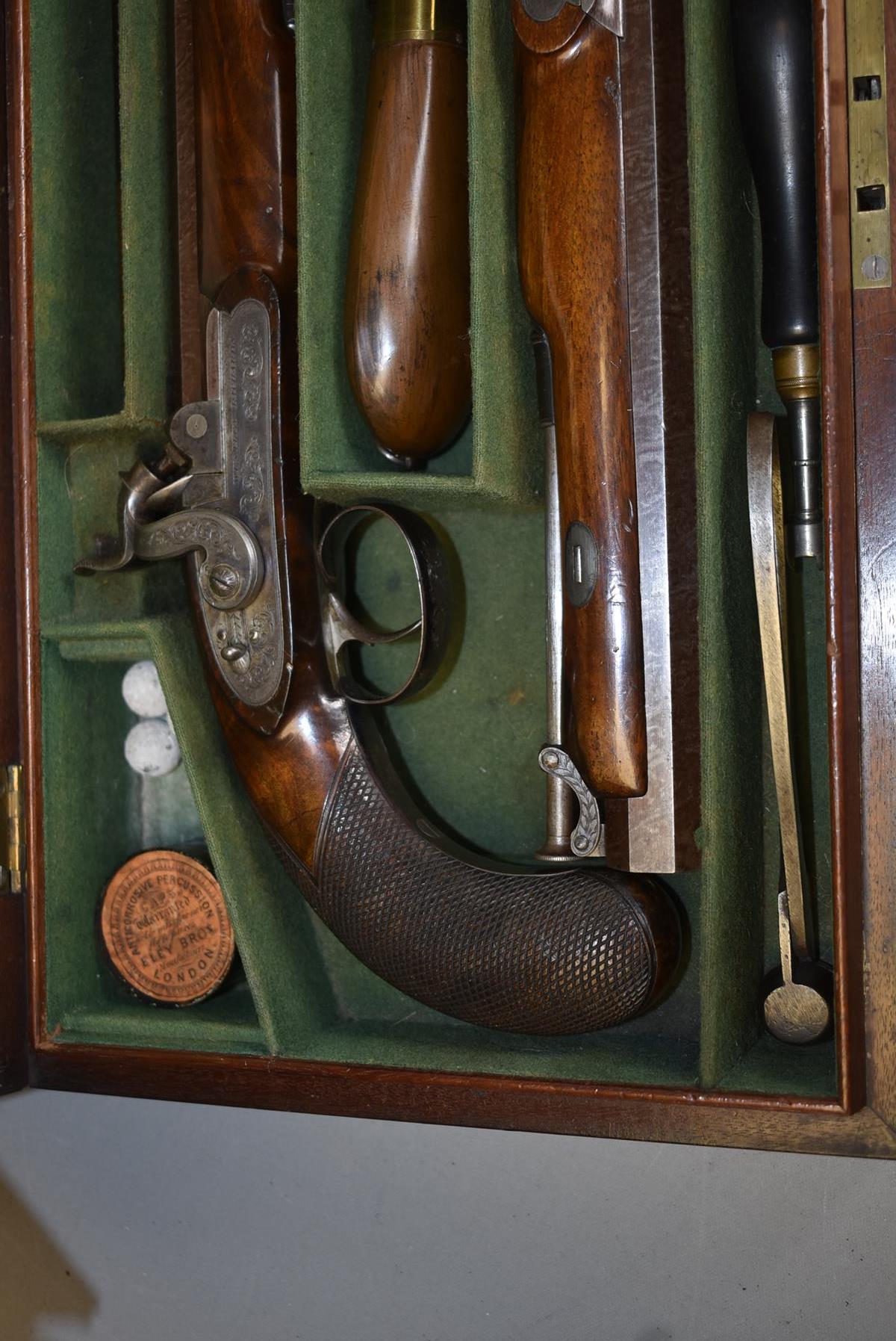 A GOOD CASED PAIR OF .600 CALIBRE PERCUSSION OFFICER'S PISTOLS BY WESTLEY RICHARDS, 9inch sighted - Image 26 of 29