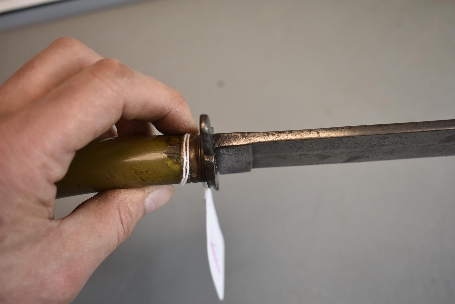 A VICTORIAN BOWIE KNIFE, 24.5cm clipped back blade, stepped crossguard, ring turned pommel cap, - Bild 6 aus 9