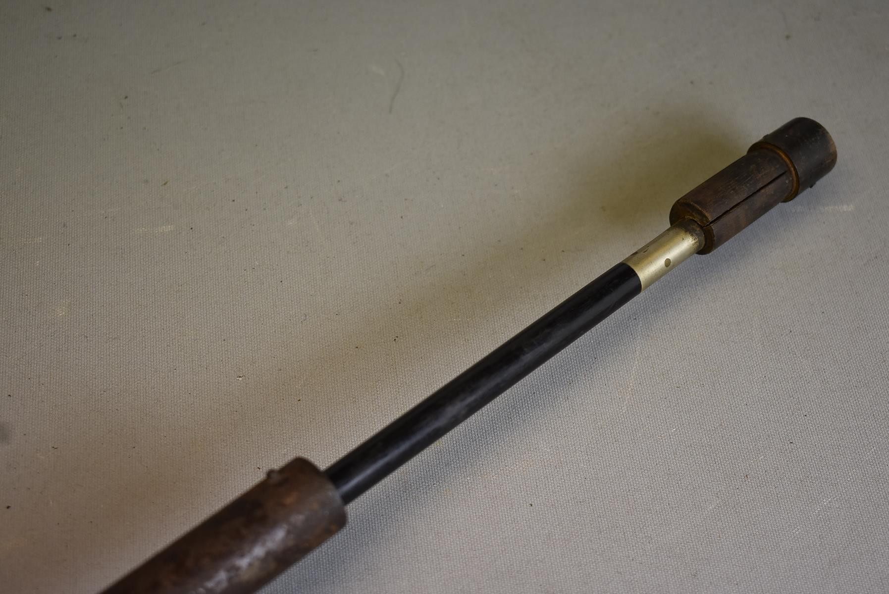 A 16-BORE PERCUSSION WALKING STICK SHOTGUN, 28.5inch sighted barrel, underhammer action, exposed - Image 6 of 8