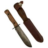 A WILKINSON SWORD TYPE D SURVIVAL KNIFE, 18.5cm heavy section blade stamped WILKINSON SWORD LTD REGD