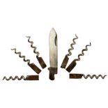 A QUANTITY OF NOWILL & SON POCKET KNIFE CORKSCREW BLADES, approximately 25, a single spare blade,