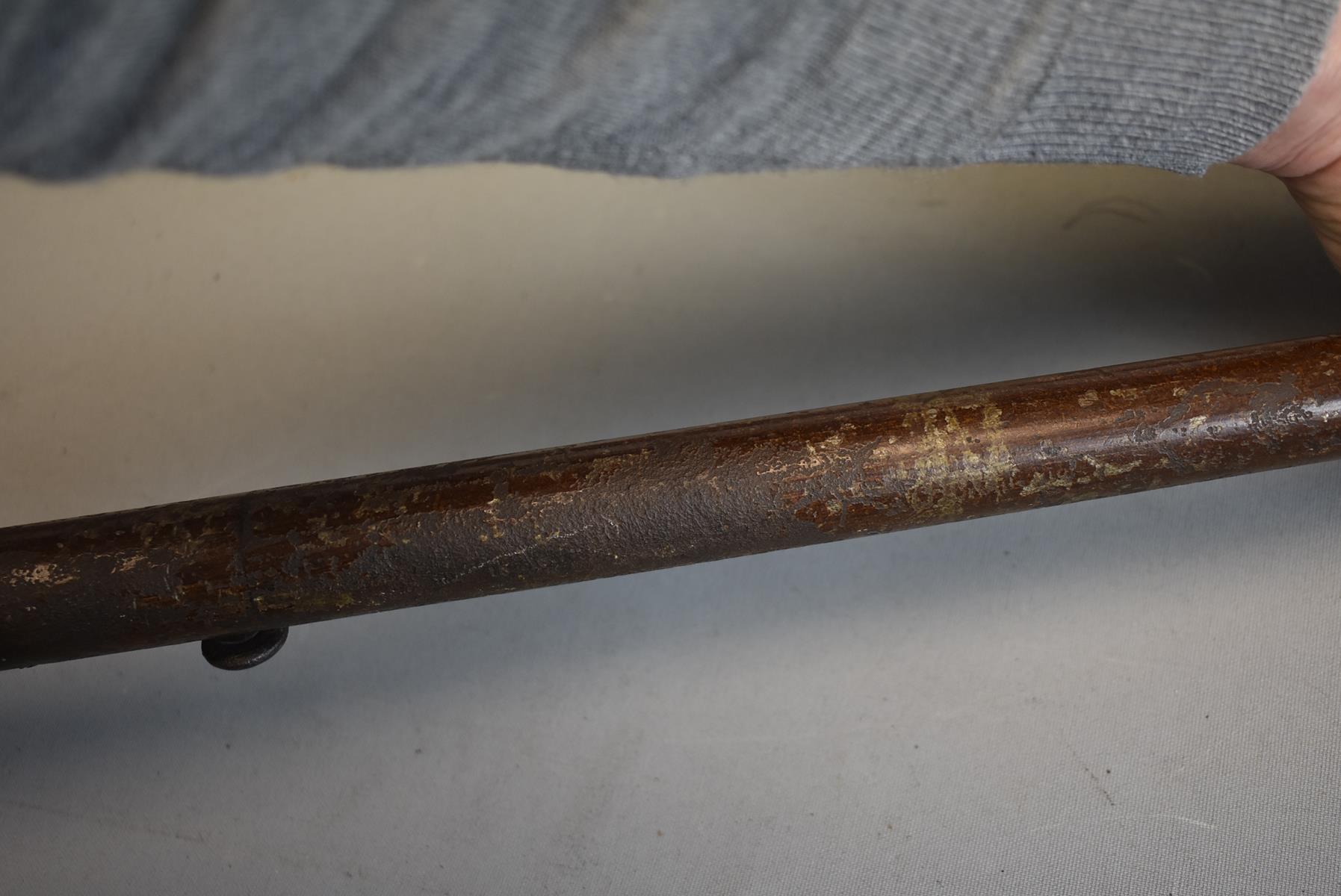 A 16-BORE PERCUSSION WALKING STICK SHOTGUN, 28.5inch sighted barrel, underhammer action, exposed - Image 7 of 8