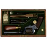 A GOOD CASED 54-BORE MODEL 1851 ADAMS REVOLVER, 6.25inch sighted octagonal barrel engraved J. BLANCH