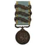 A HIGHLY UNUSUAL HALF SIZED FRENCH MADE CRIMEAN WAR MEDAL, identical in construction to the standard