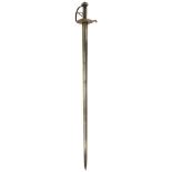 A LATE 17TH CENTURY NORTH EUROPEAN CAVALRY BROADSWORD, 91cm blade with short central fuller, plain