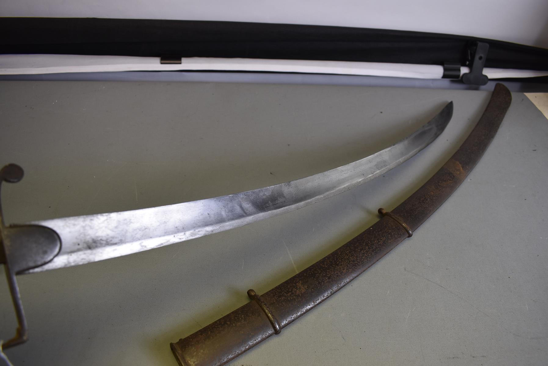 A 1796 PATTERN LIGHT CAVALRY OFFICER'S SABRE OR SWORD, 75.5cm blade, regulation steel stirrup - Image 3 of 8