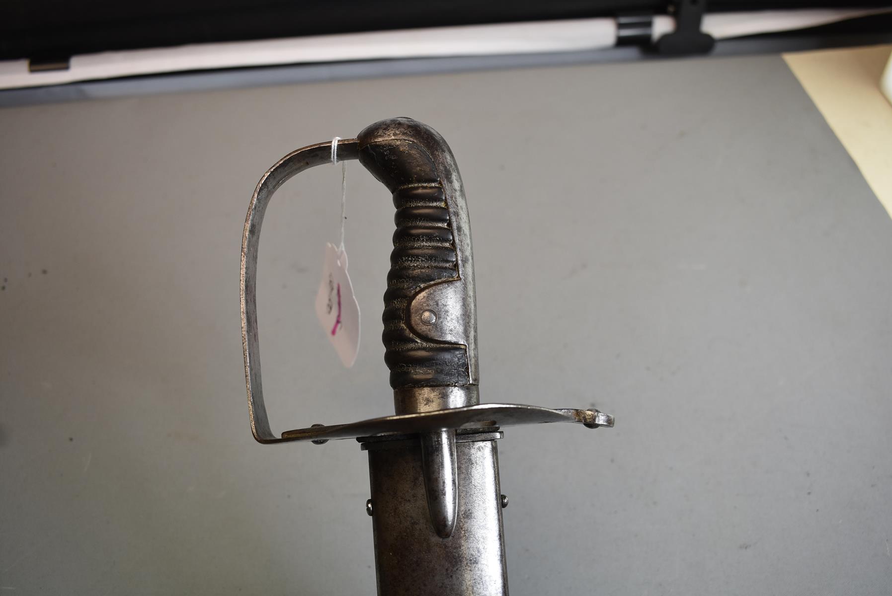 A 1796 PATTERN HEAVY CAVALRY TROOPER'S SWORD, 88cm blade with spear point, regulation steel hilt - Image 6 of 9