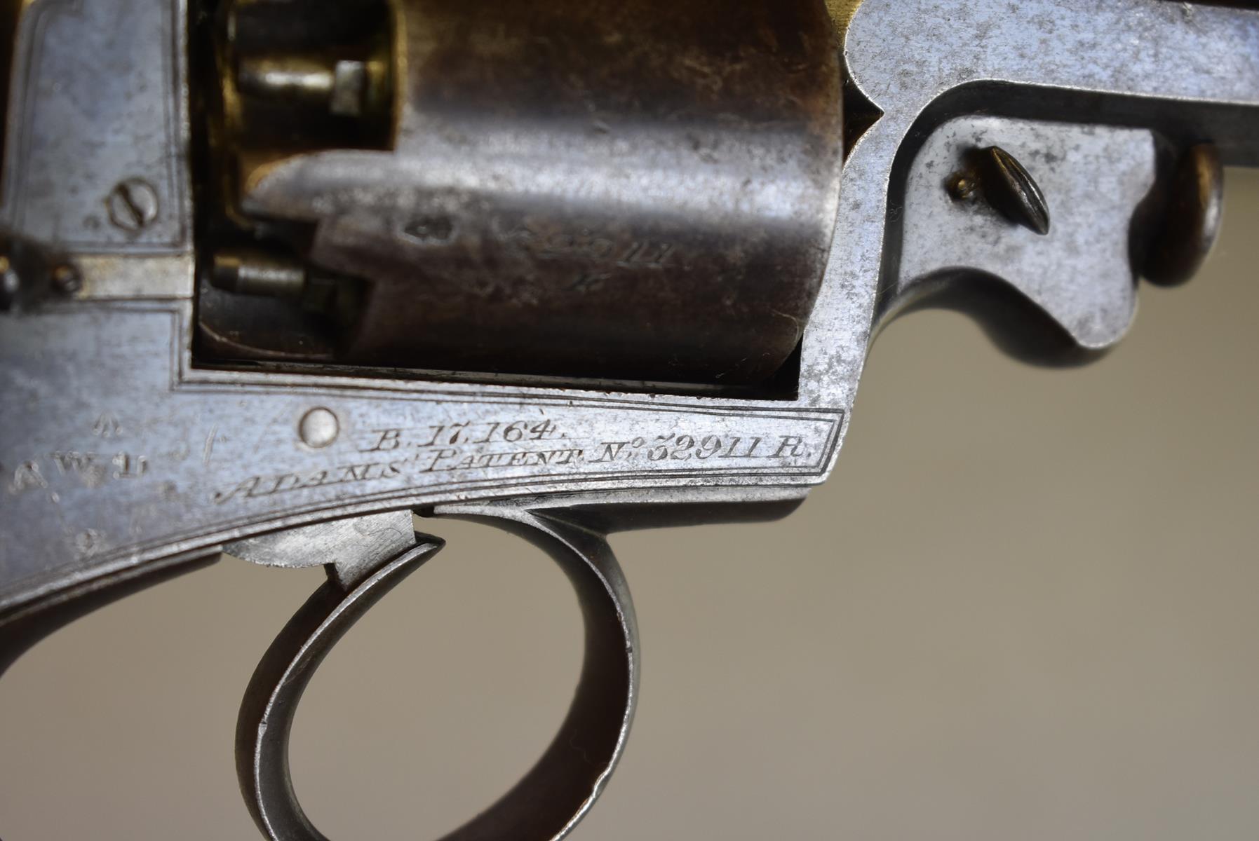 A SCARCE 54-BORE FIVE-SHOT PERCUSSION WAR DEPARTMENT MARKED BEAUMONT ADAMS REVOLVER, 5.75inch - Image 4 of 10