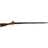 A .700 CALIBRE FRENCH FLINTLOCK SERVICE MUSKET, 41.25inch sighted barrel, bevelled lock with ring-