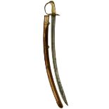 AN 1803 PATTERN INFANTRY OFFICER'S SWORD, 79.5cm curved blade decorated with scrolling foliage,