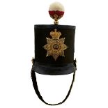 A SCARCE 70TH BENGAL NATIVE INFANTRY OFFICER'S ALBERT PATTERN SHAKO, the black body with patent