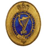 A GEORGIAN 18TH (ROYAL IRISH) REGIMENT OF FOOT OFFICER'S SHOULDER BELT PLATE, the cast stippled gilt