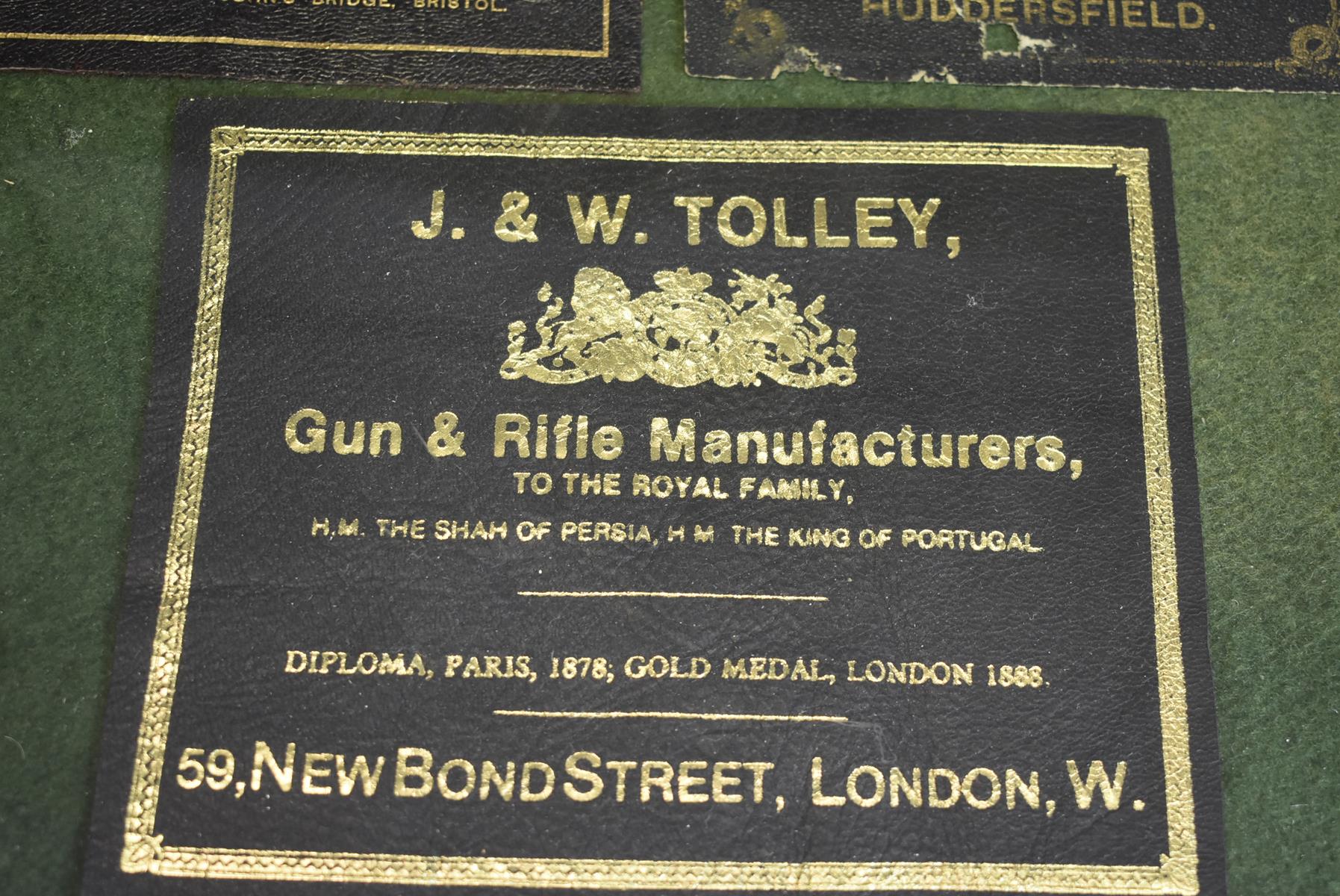 A FRAMED GROUP OF LEATHER TRADE LABELS, the gilt embossed trade labels for Gibbs, Carr Brothers, - Image 5 of 7