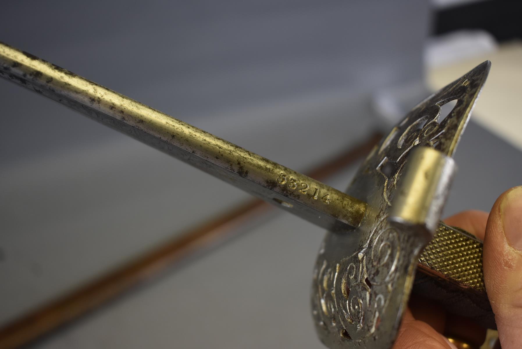 AN 1887 PATTERN HEAVY CAVALRY OFFICER'S UNDRESS SWORD TO THE 14TH HUSSARS, 86.5cm blade by - Image 4 of 13