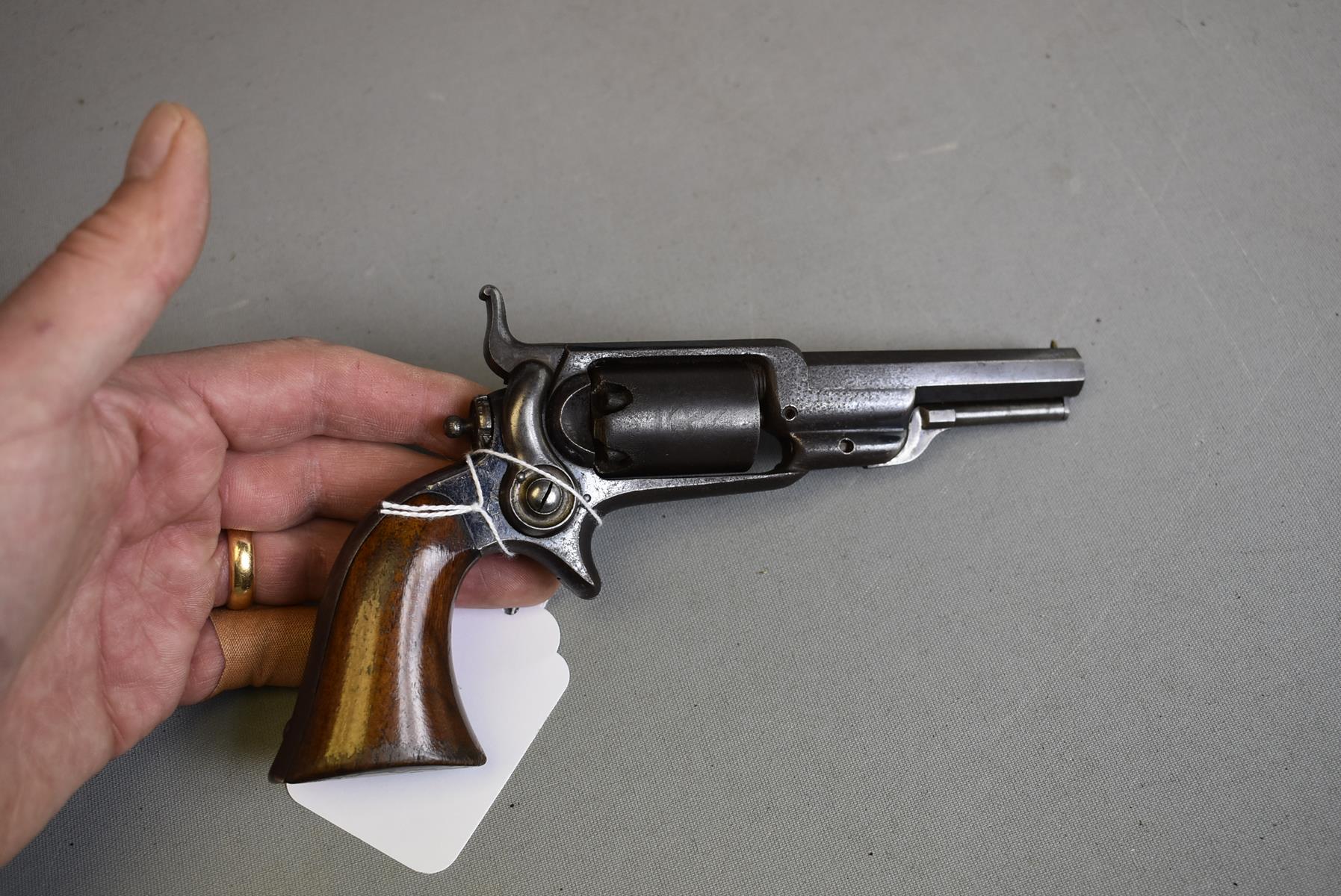 A .28 CALIBRE FIVE-SHOT PERCUSSION COLT ROOT POCKET REVOLVER, 3.5inch sighted octagonal barrel - Image 2 of 9