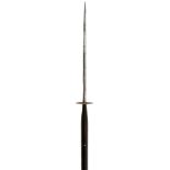 A SWISS OR GERMAN GOTHIC AND LATER AHLSPIESS OR AWL PIKE, 55.5cm flattened diamond section spike